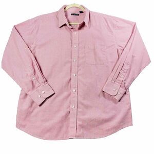 Blue Generation Mens Pink Check Shirt Long Sleeves Size XL